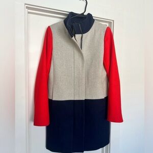 J.crew colorblock wool coat